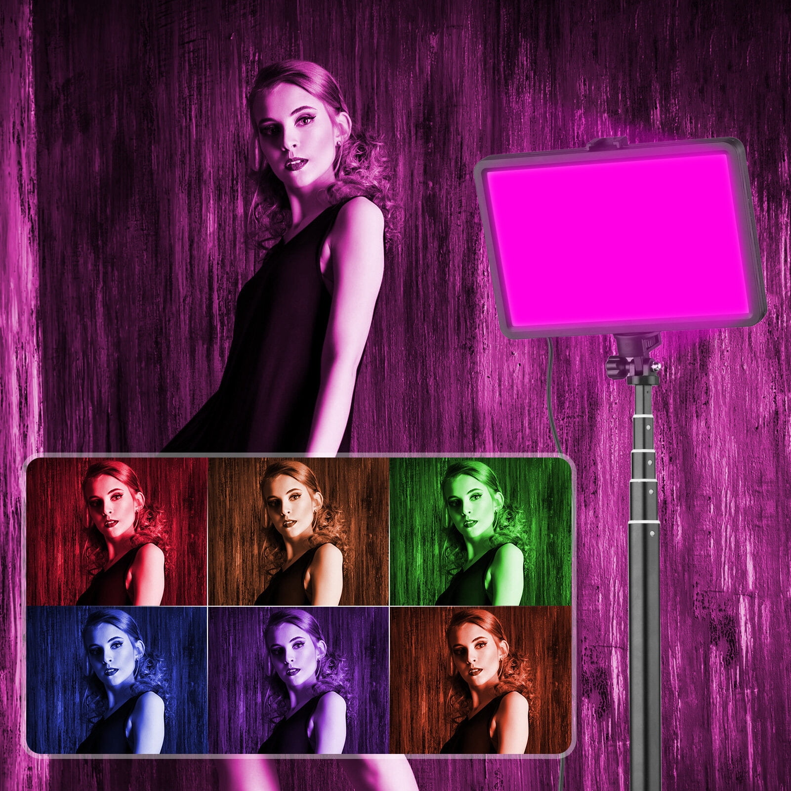 Photography Lamp,1 * 10 Usb Powered Conference Live Video Conference 7 Colors 3200k-5600k Colors 3200k-5600k 10 Usb Powered 1 Led Video 3200k-5600k 10 Usb Portable Video Kit Eryue Led Panel