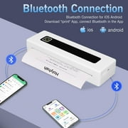 Portable Thermal Printer, Mobile Bluetooth Inkless Printer for Travel Home Use, Support US Letter/A4/8.5x11 Thermal Paper, Compatible with Android iOS Phone & Laptop