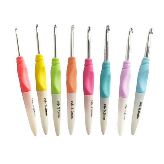 8Pcs Ergonomic Crochet Hook for Beginner Crochet Hobbyist Weaving Crocheting Knitting Crochet Hook Needle 2.5mm-6mm