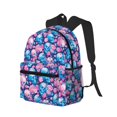 thumbnail image 2 of Rocae Blue Flower Skull for Lightweight Casual Backpack Travel Hiking Backpack Carry On Laptop Backpack, 2 of 6