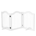 thumbnail image 1 of PawHut Foldable Freestanding Pet Gate, 3 Panels, White, 24-inch, 1 of 10