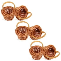 OUNONA 6Pcs Small Woven Flower Baskets Brown Multipurpose Basket for Decor