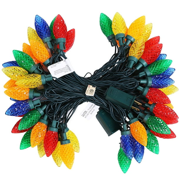 50 LEDs Outdoor/Indoor String Lights, 33.3ft C9 MultiColored Christmas