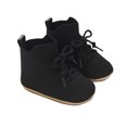 thumbnail image 3 of Baby Spring New Baby Knitted High Top Lace-up Outside To Wear Non-slip Breathable Sweatproof Toddler Shoes Black qILAKOG Size 4, 3 of 7