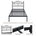 thumbnail image 6 of Yoneston Twin Kids Metal Platform Bed Frame with Vintage Headboard, Sturdy Steel Slat Mattress Foundation with 11" Under-Bed Storage, Black, 6 of 10