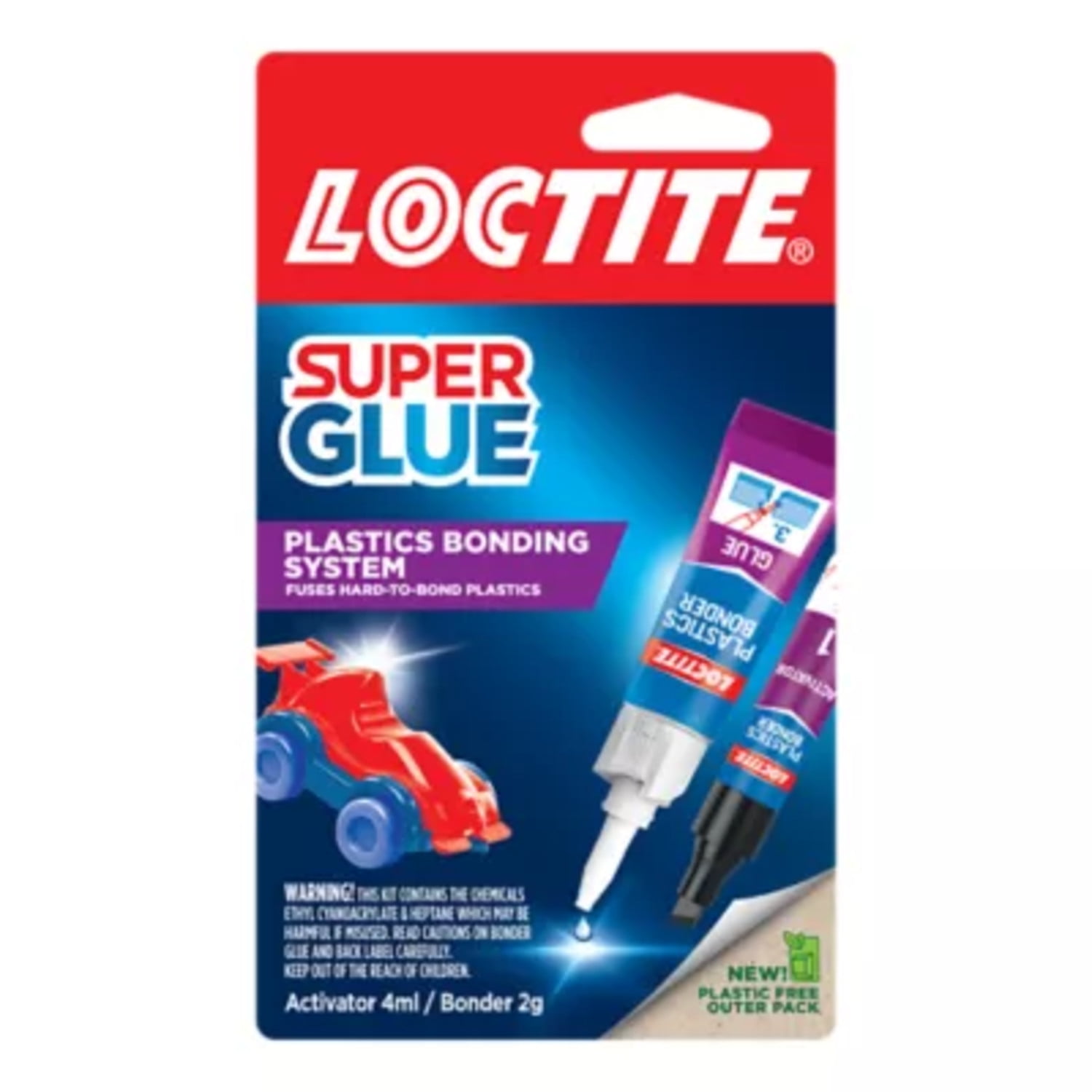 Loctite Super Glue Plastics Bonder, 1, Clear 2 g Tube + Pen