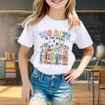 thumbnail image 2 of Rhuody Girls T Shirt 3-4 Years Round Neck Short Sleeve Tops Cartoon Letter Print Holiday Tee Light Weight Sweet Tops Pink, 2 of 4