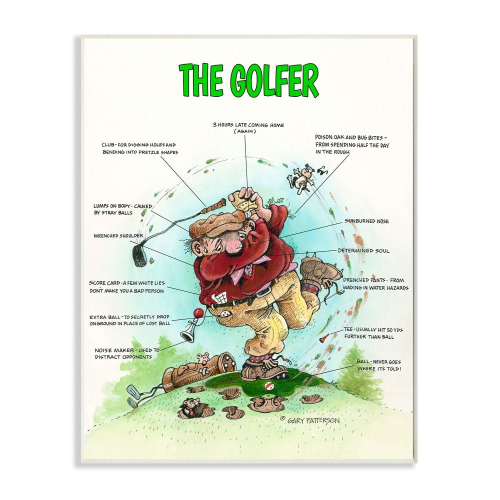 The Golfer Funny Golf Cartoon Sports Design Wall Plaque Art by Gary  Patterson 