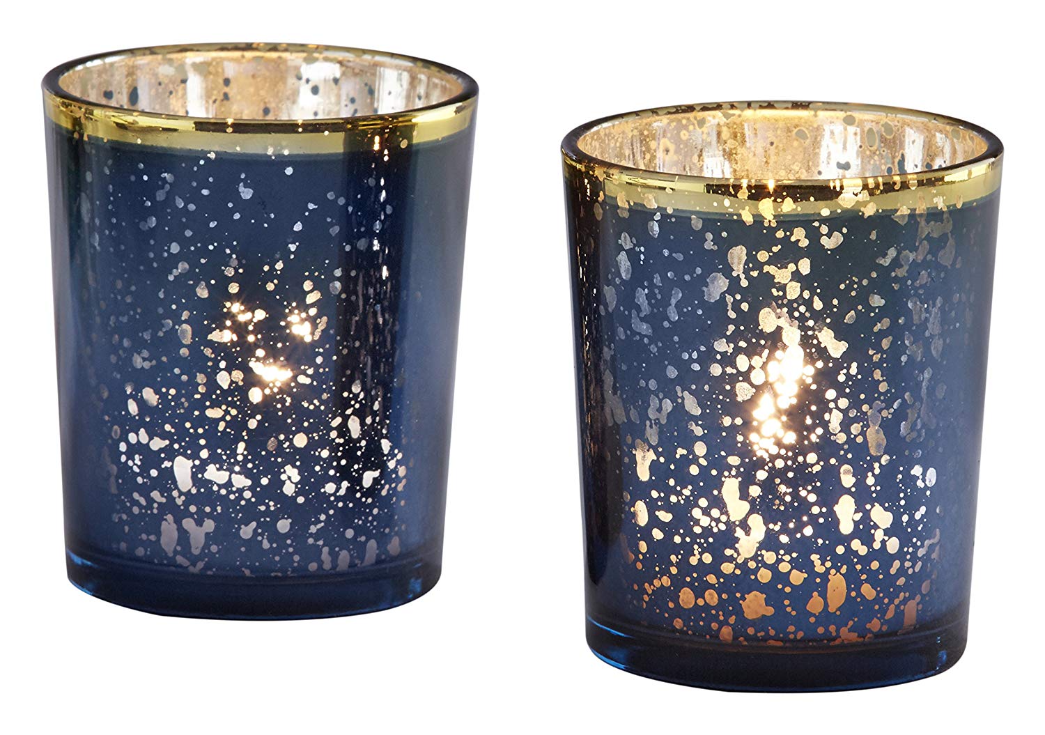 navy tea light holders