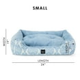 thumbnail image 6 of NICOLE MILLER NEW YORK PET Mod Damask Plushy Bolster Pet Bed, Cozy & Calming, Water Repellent, Non-Slip Bottom, 100% Machine Washable, Blue, Small 24"x19"x7", 6 of 13