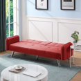 thumbnail image 3 of Derzers Futon Frames & Sets Convertible Futon Sofa Bed, Modern Style, Linen, 74.8", 3 of 6
