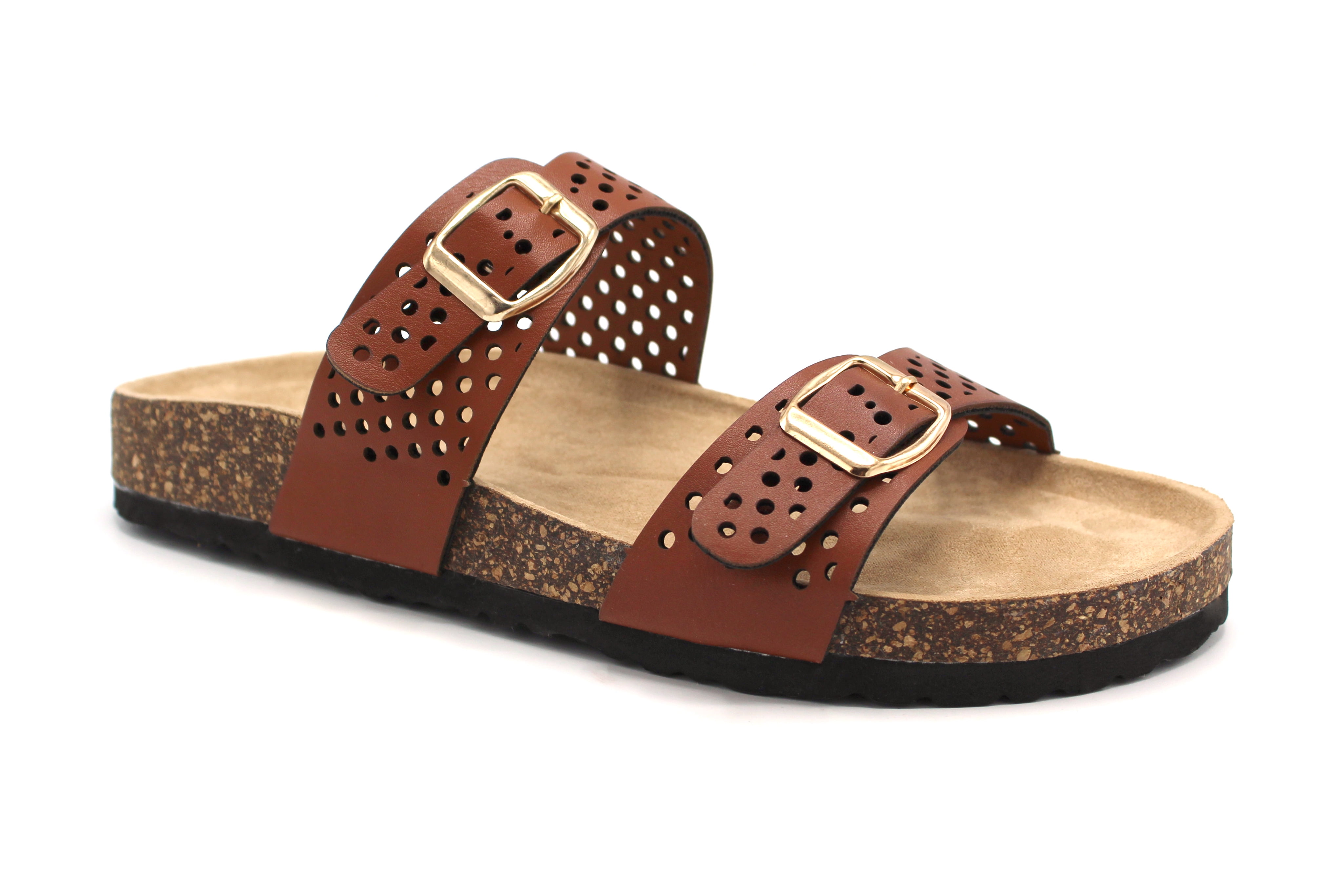 women's casual buckle straps sandals flip flop platform footbed sandals