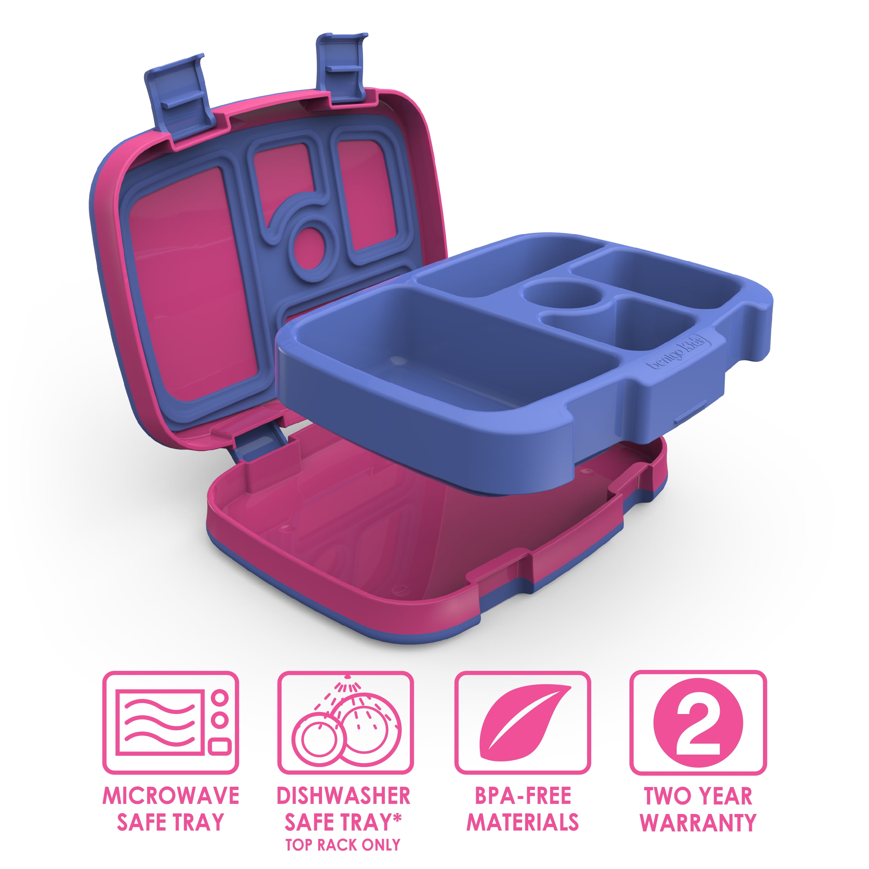 Cooking Concepts 5-Section Lunch Trays For Kids ,10x10 Microwave Dishwasher  safe and BPA Free assorted colors