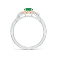 thumbnail image 2 of ANGARA Natural Oval Emerald Twisted Vine Ring with Diamond Halo in 14K White & Rose Gold for Women (Size-7x5mm) | May Birthstone, Birthday, Anniversary, Jewelry Gift for Women | Natural Emerald Ring, 2 of 10