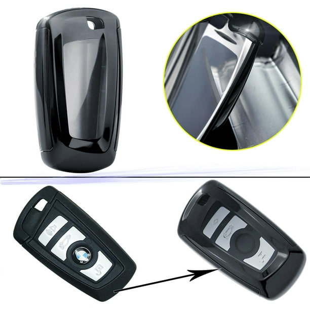 Xotic Tech Full Sealed Glossy TPU + Hard ABS Keyshell Cover Protect Buttons  Fit BMW 1 3 5 7 Series X1 X3-Black