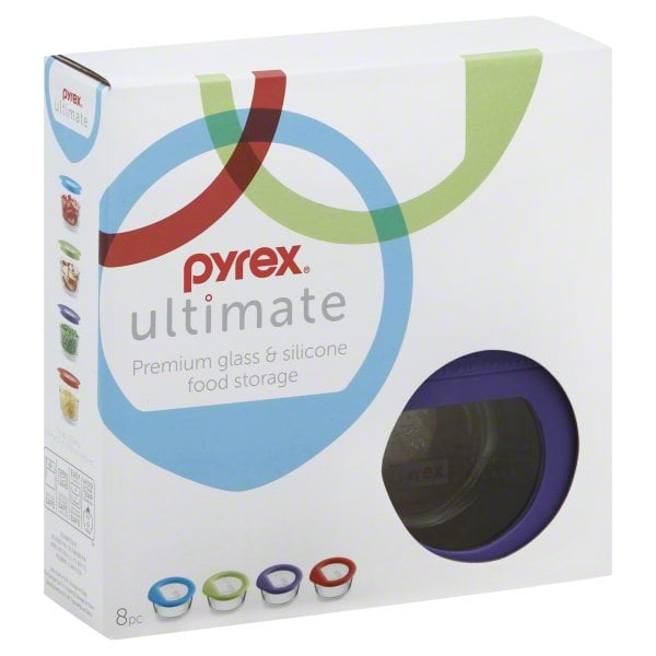 Pyrex Ultimate Premium Glass & Silicone Food Storage, 8 food storage
