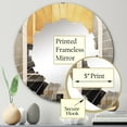 thumbnail image 3 of DESIGN ART Designart "Yellow and Grey Intersecting Realities III" Abstract Shapes Modern Wall Mirror 24in.x24in., 3 of 4