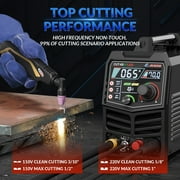 GZ GUOZHI 65A LED Plasma Cutter,Non-Touch Pilot Arc,1 Clean Cut,w/IGBT Inverter,Front Pressure Gauge,Pre/Post Flow,2T/4T Mode