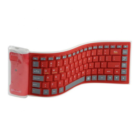 Slim Portable Wireless Bluetooth 3.0 Rollup Keyboard Compatible with IOS Android  Blue