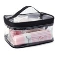 Black Transparent Cosmetic Bag Waterproof Handbag Portable Travel Work