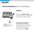 thumbnail image 7 of Houzer Platus 33 in Gray Fireclay Apron Front Farmhouse 60/40 Double Small Right Bowl Sink - PTD-6040 GR, 7 of 7