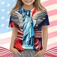 thumbnail image 2 of Fengactive Kids Girls Boys 4th of July Independence Day Short Sleeve T Shirt Size 3T-14T Cute Print Casual Top, 2 of 6