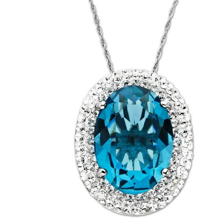 Luminesse Ss Blue Wh Crys Pend