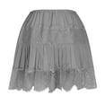 thumbnail image 4 of Abomasnow Women Lace Half Slip Skirts Low Rise Pleated Ruffle Layered Lace Trim Mini Skirt Layered Flowy Short Skirts Underskirt, 4 of 6