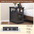 thumbnail image 7 of PLAMLE End Tables for Living Room with Storage Shelf,Narrow Sofa Side Table Slim Chair Side Table Adjustable Feet End table for Bedroom, 7 of 7