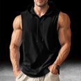 thumbnail image 2 of Blekii Men's Summer Lightweight Sleeveless Hooded Tank Top - Solid Color Design, Quick-Dry Performance Fabric - Great for Running, Fitness Training, Beach Sports, Outdoor Workout -, 2 of 7