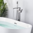 thumbnail image 2 of WOWOW Single-Handle Freestanding Tub Faucet with Hand Shower in Brushed Nickel, 2 of 7