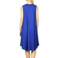 thumbnail image 2 of Women & Plus Sleeveless Round Neck Knee Length Tunic Swing Dress (ROYAL, 1XL), 2 of 3