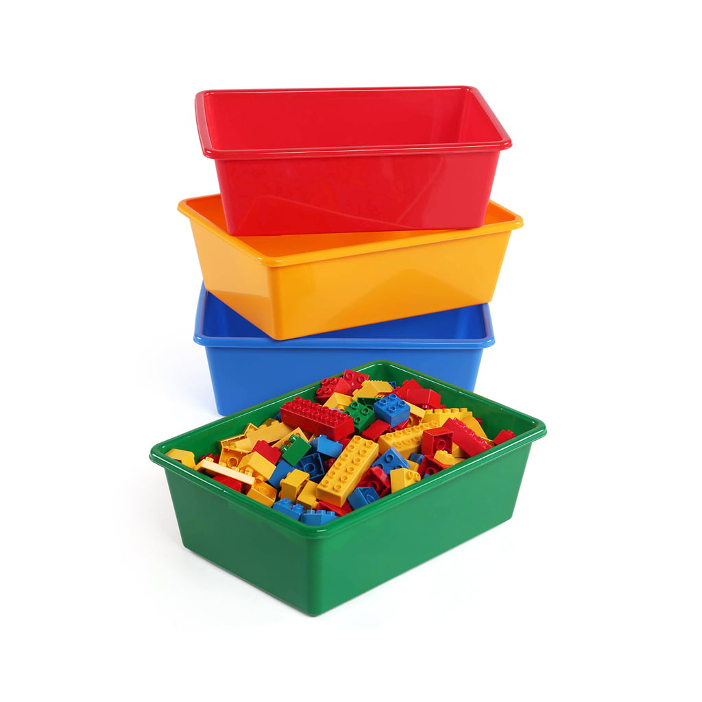 Bold Colors Large Plastic Storage Bins Set of 6 - by TCR