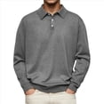 thumbnail image 1 of Camisas de Punto para Hombre, Camisas Casuales de Larga, Camisas Clásicas con Botones, Camisas de Golf Gris M, 1 of 5