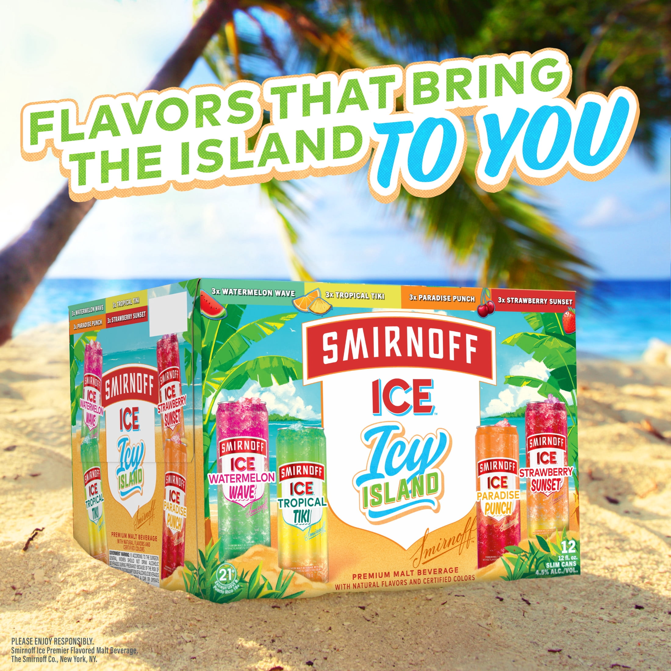 Smirnoff Icy Island Variety Pack, 12 fl oz, 4.5% ABV