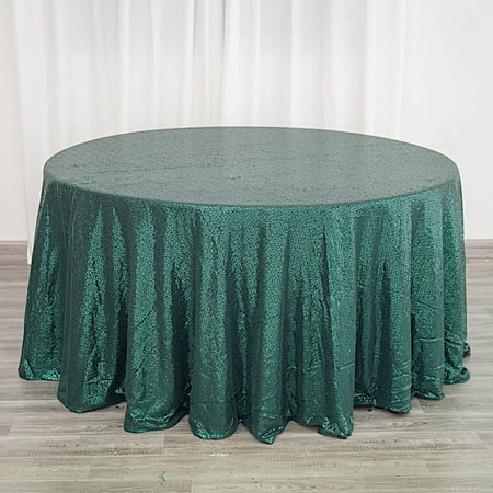 

BalsaCircle 120 Sequin Round Tablecloth Hunter Green