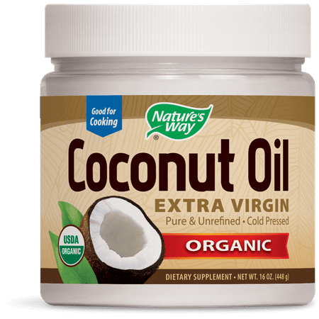 Natures Way Organic Coconut Oil Extra Virgin Cold-Pressed Non-GMO 16 (Best Way To Remove Coconut Meat)