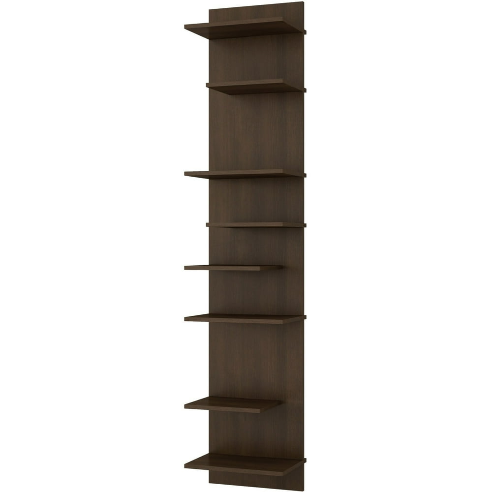 Nelson Floating Shelf Panel with 8 shelves in Tobacco