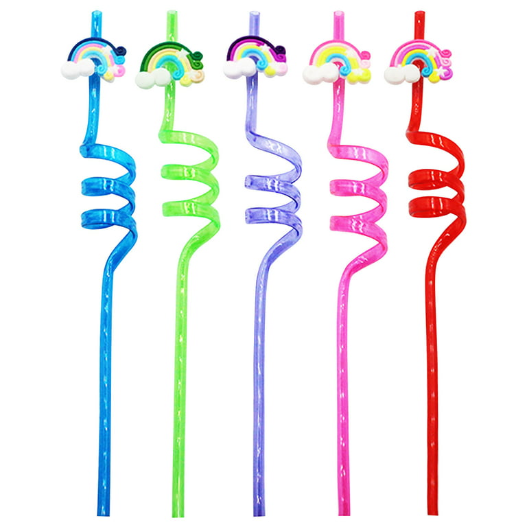 Shldybc Flexible Disposable Plastic Drinking Straws, 24pcs Easter Straws  Paper Reusable Straws Easter Rabbit Straws Colorful Ring Straws Children