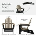 thumbnail image 5 of DuroGreen Folding Adirondack Chairs Made With All-Weather Tangent Lumber, Set of 2, Oversized, High End Patio Furniture for Porch, Lawn, Deck, or Fire Pit, No Maintenance, US Made, Black Weather Wood, 5 of 8