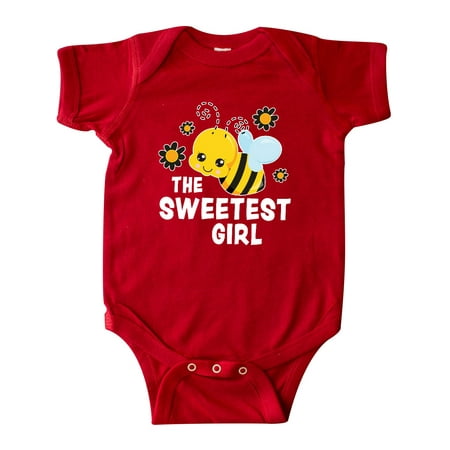 

Inktastic The Sweetest Girl with Bee and Honey Combs Gift Baby Boy or Baby Girl Bodysuit