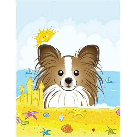 Caroline's Treasures BB2116GF Papillon Summer Beach Flag Garden Size , Small, multicolor