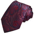 thumbnail image 2 of Wine Red Wild Paisley Patterned Men's Ties, 2 of 2