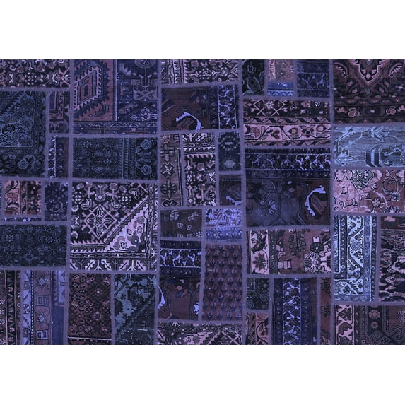 Ahgly Company Indoor Rectangle Oriental Blue Modern Area Rugs, 8' x 10'