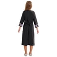 thumbnail image 2 of Aislor Girls Kids Muslim Islamic Abaya Long Sleeve Zipper Gown Middle East Girls Maxi Dress Black 150, 2 of 7