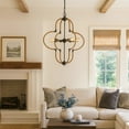 thumbnail image 6 of Gemo 36 Inch Chandelier, Crossed Clover Design, Brass Black Metal, 6 of 7