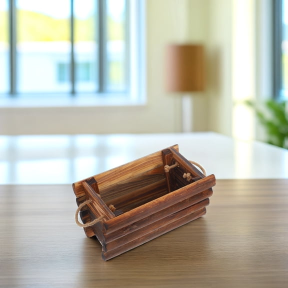 FOMIYES Rustic Brown Wooden Flower Pot Planter Box Durable Wood for Succulent Arrangements