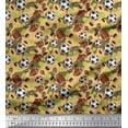 thumbnail image 1 of Soimoi Rayon Crepe Fabric Cricket Ball,Rugby & Football Sports Print Fabric by The Yard 46 Inch Wide, 1 of 1