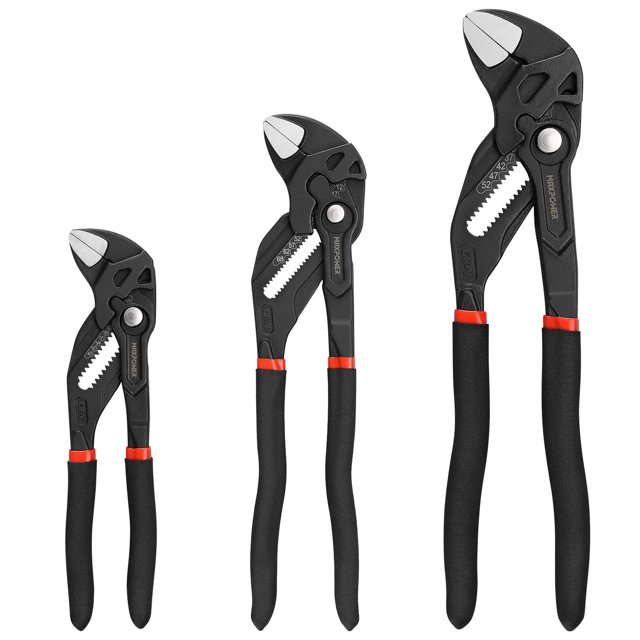MAXPOWER - Llave de 3 alicates de 7 pulgadas, 10 pulgadas, 12 pulgadas