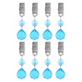 thumbnail image 1 of Uxcell 8-Pack Pesos para Manteles, Pesos de Cubierta de Mesa de Cristal con Clips Metálicos para Decoración/Picnic, Colgadores de Mantel de Prismas [Azul Claro], 1 of 6